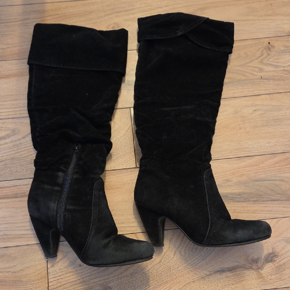Chic Black Heeled Boots for Women